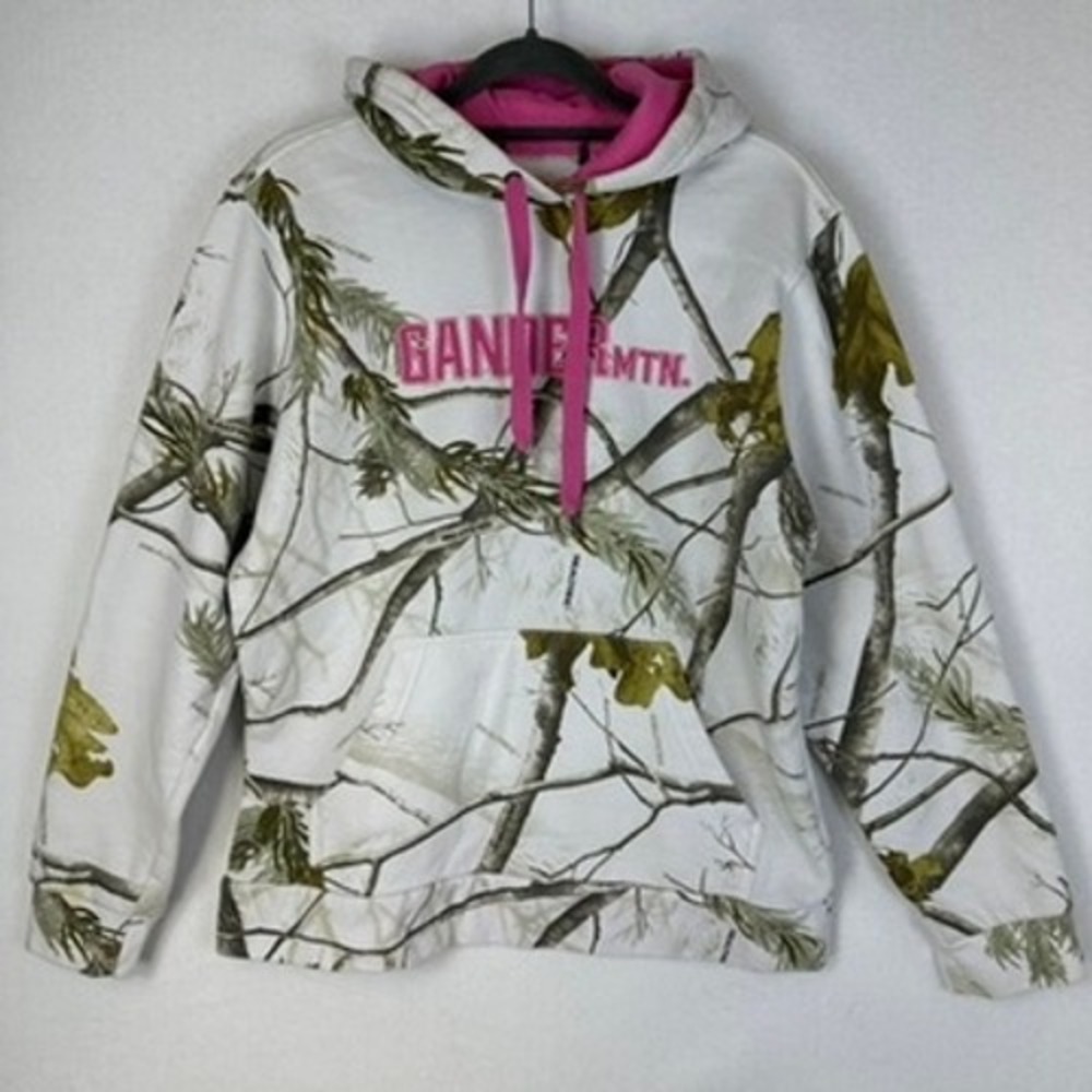 Gander Mountain Camo Hoodie Realtree White Pink Womens Pullover Sweatshirt